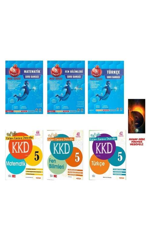 Nartest 5 Sınıf Mod Matematik Fen Türkçe Soru Bankası Ve Fenomen Kkd Deneme Seti Ahşap Posterli