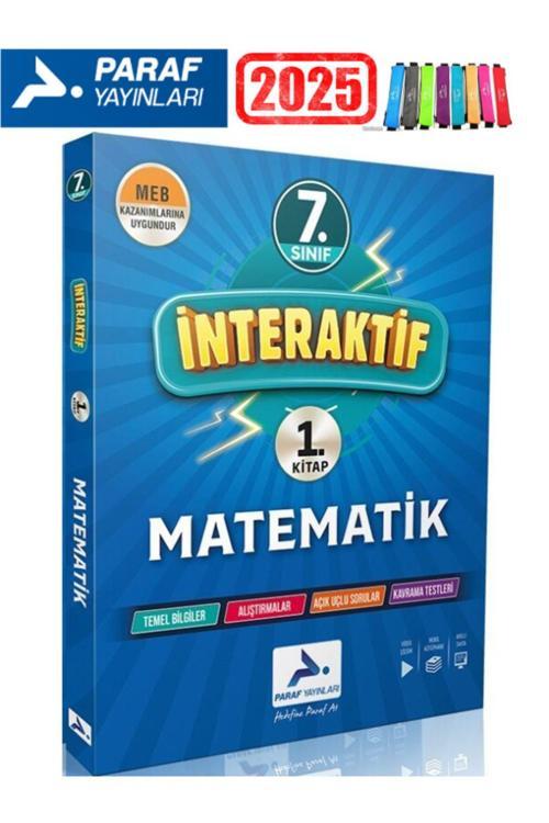 Paraf Yayınları 2025 7.Sınıf İnteraktif Matematik Soru Bankası Seti+Kalemlik