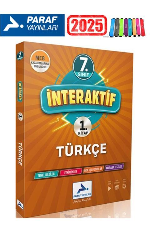 Paraf Yayınları 2025 7.Sınıf İnteraktif Türkçe Soru Bankası Seti+Kalemlik