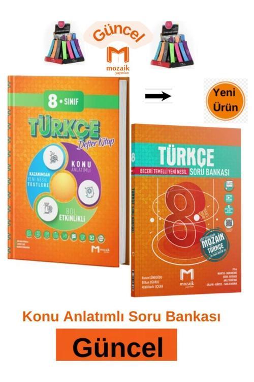 Mozaik 8.Sınıf Türkçe Konu Anlatım Etkinlikli Defter Kitap-Soru Bankası Seti+Kalemlik