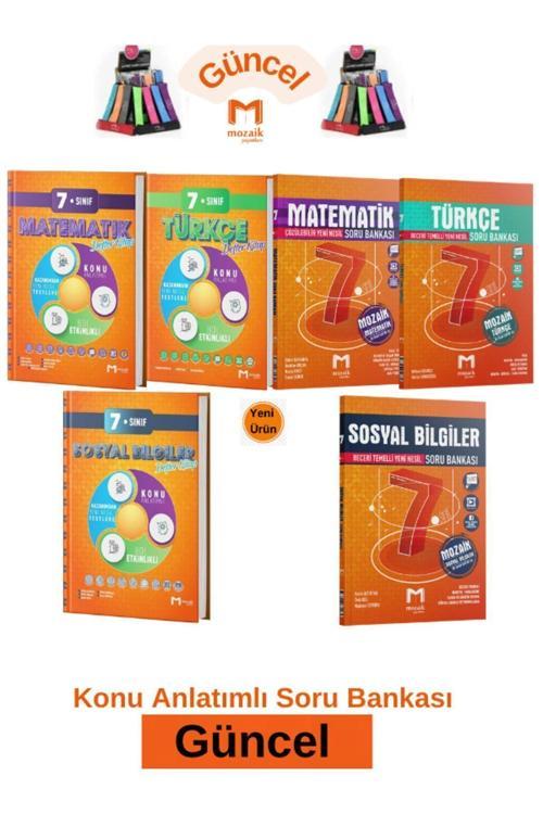 Mozaik 7.Sınıf Türkçe-Mat-Sosyal Konu Anlatım Etkinlikli Defter Kitap-Soru Bankası Seti+Kalemlik