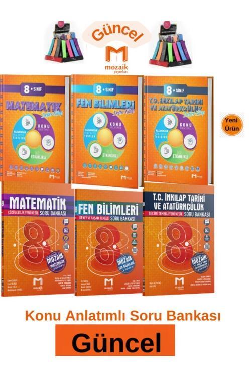 Mozaik 8.Sınıf Fen-Mat-İnk.Tarihi Konu Anlatım Etkinlikli Defter Kitap-Soru Bankası Seti+Kalemlik