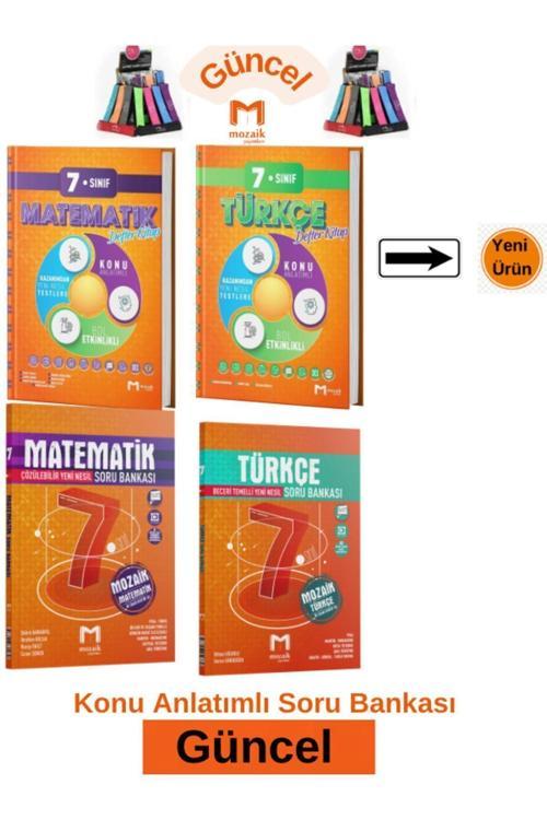 Mozaik 7.Sınıf Matematik-Türkçe Konu Anlatım Etkinlikli Defter Kitap-Soru Bankası Seti+Kalemlik