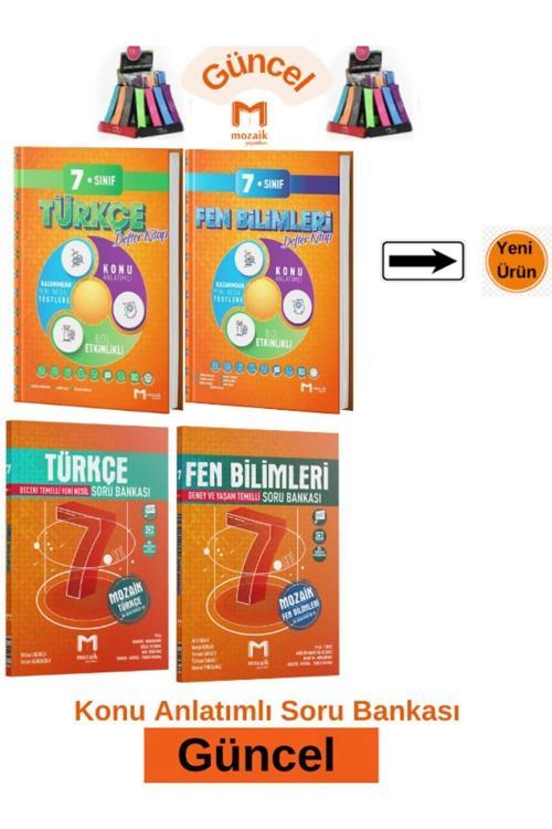 Mozaik 7.Sınıf Türkçe-Fen Konu Anlatım Etkinlikli Defter Kitap-Soru Bankası Seti+Kalemlik