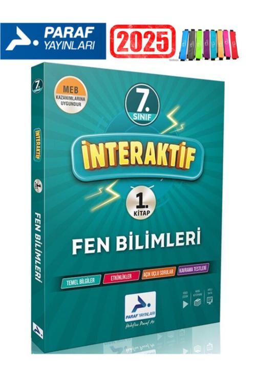 Paraf Yayınları 2025 7.Sınıf İnteraktif Fen Bilimleri Soru Bankası Seti+Kalemlik