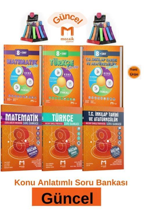 Mozaik 8.Sınıf Türkçe-Mat-İnk.Tarihi Konu Anlatım Etkinlikli Defter Kitap-Soru Bankası Seti+Kalemlik