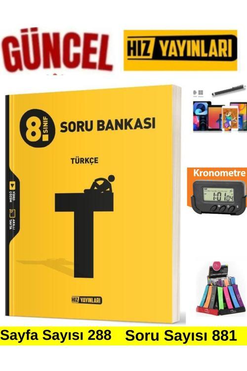 Hız 8.Sınıf Türkçe Video Çözümlü Soru Bankası+Kronometre+Kalemlik+Kalem