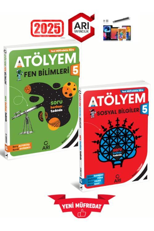 Arı Yayıncılık 2025 5.Sınıf Atölyem Fen-Sosyal %100 Yeni Konu Özetli Soru Bankası+Kalem
