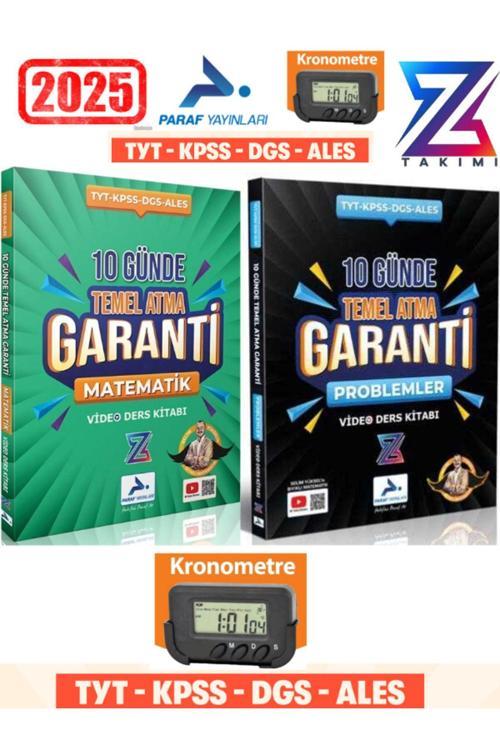 Paraf Yayın Z Takım Matematik-Problem 10 Günde Temel Atma Garanti Video Ders Kitabı+Kronometre