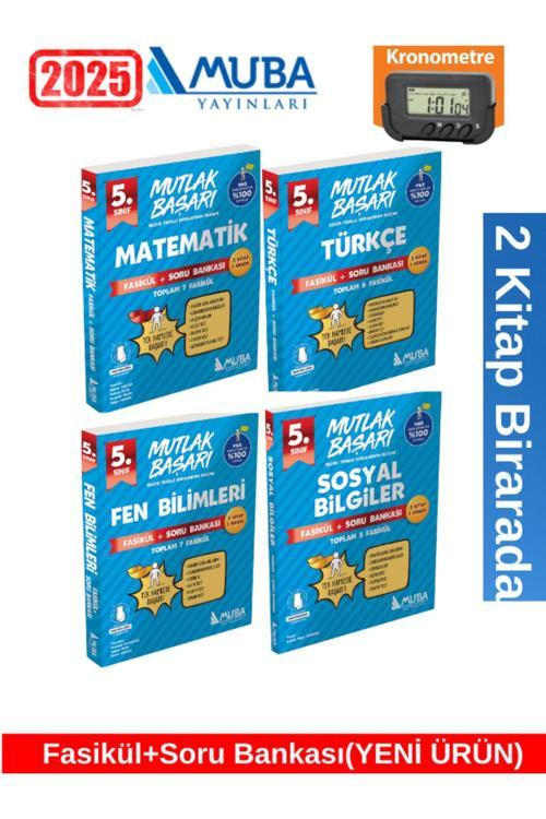 Muba 2025 5.Sınıf Matematik-Türkçe-Fen-Sosyal MB Fasikül + Soru Bankası+Kronometre
