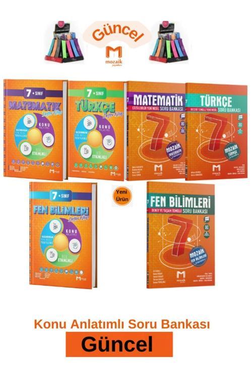 Mozaik 7.Sınıf Mat.-Türkçe-Fen Konu Anlatım Etkinlikli Defter Kitap-Soru Bankası Seti+Kalemlik