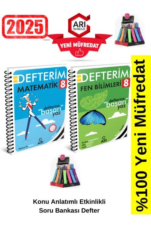 Arı Yayınları 2025 8.Sınıf Matematik-Fen Konu Anlatımlı Etkinlik Soru Bankası+Kalemlik