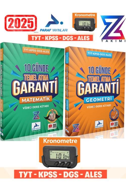 Paraf Yayın Z Takım Matematik-Goemetri 10 Günde Temel Atma Garanti Video Ders Kitabı+Kronometre