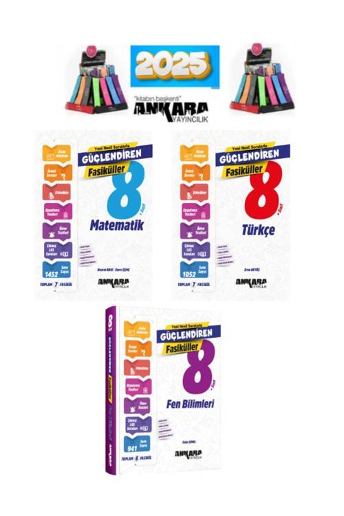 Ankara 8.Sınıf Matematik-Türkçe-Fen 20 FASİKÜL Konu Anlatımlı Soru Bankası Seti+Kalemlik