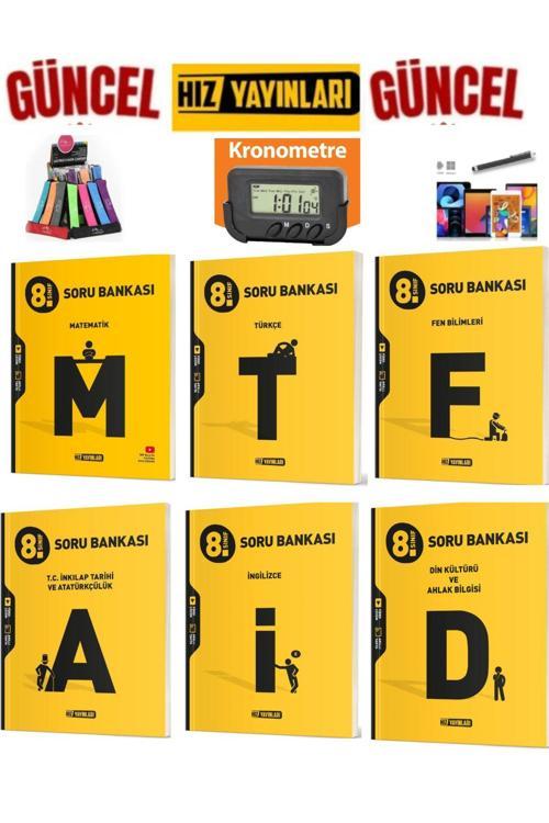 Hız 8.Sınıf Tüm Dersler M-T-F-İ-İ-D Soru Bankası Set+Kronometre+Kalemlik+Kalem