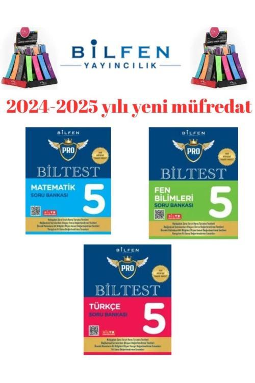 2025 5.Sınıf Pro Biltest Matematik-Türkçe-Fen Bilim. %100 Yeni Müfredat Soru Bankası +Kalemlik