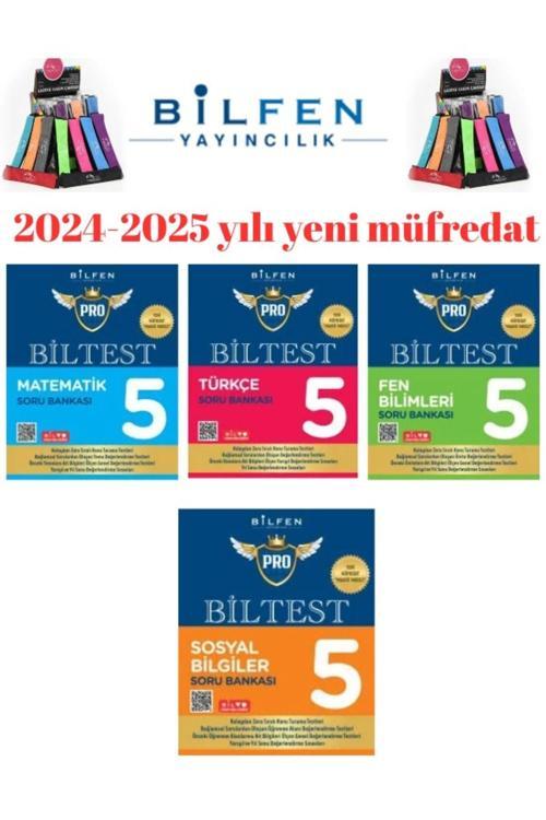 2025 5.Sınıf Pro Biltest Mat-Türkçe-Fen-Sosyal 4 Kitap %100 Yeni Müfredat Soru Bankası +Kalemlik