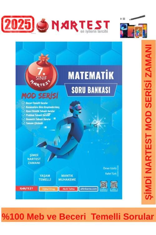 Nartest 2025 7.Sınıf Mod Serisi Matematik Video Çözümlü Soru Bankası+Android Kalem