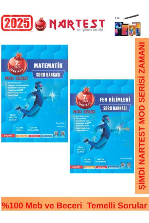 Nartest 2025 7.Sınıf Mod Serisi Matematik-Fen Soru Bankası Seti+Android Kalem