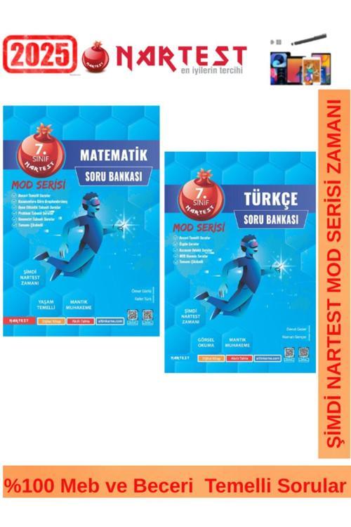 Nartest 2025 7.Sınıf Mod Serisi Matematik-Türkçe Soru Bankası Seti+Android Kalem