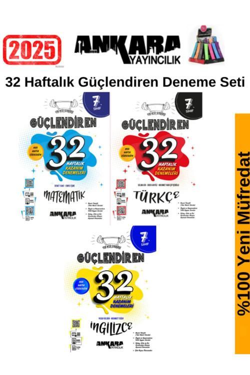 Ankara 7.Sınıf Güçlendiren Matematik-Türkçe-İngilizce 32 Hafta Deneme Seti+Kalemlik