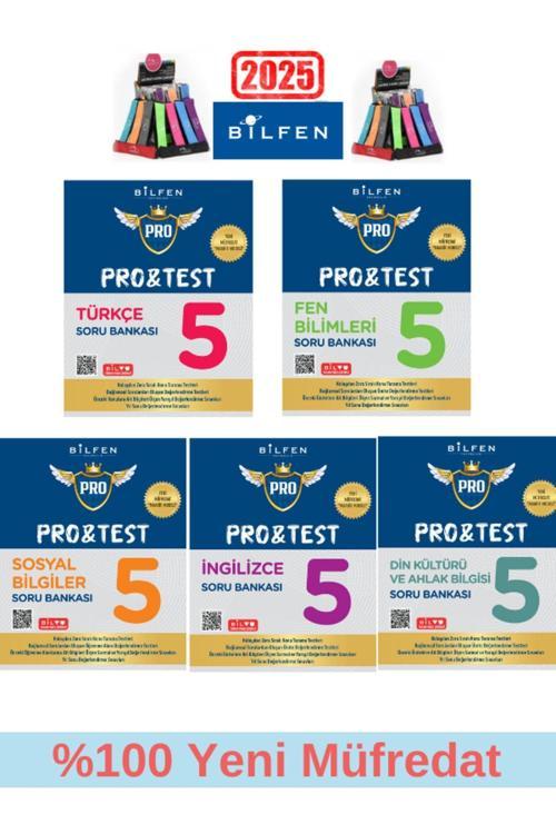 Güncel Protest 5.Sınıf %100 Yeni Türkçe-Fen-Sosyal-İngilizce-Din Soru Bankası+Kalemlik