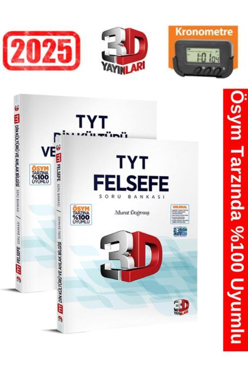 3D Yayınları 2025 Tyt Felsefe-Din  Video Çözümlü Soru Bankası+Kronometre