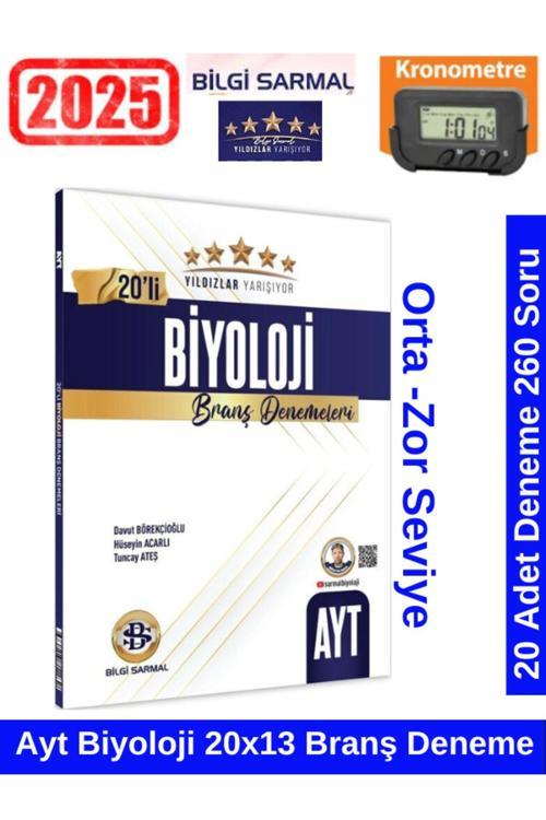 Güncel Yıldızlar Yarışıyor Ayt Biyoloji 20x13 Branş Deneme+Kronometre