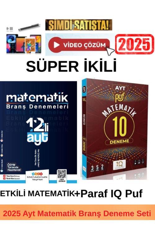 Etkili Matematik Ayt Matematik 12 Deneme+Parag IQ Puf Ayt Matematik 8 Deneme+Android Kalem