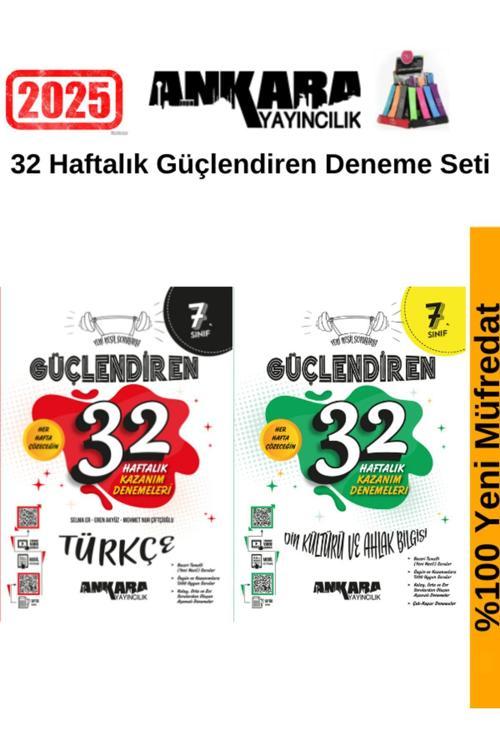 Ankara 7.Sınıf Güçlendiren Türkçe-Din 32 Hafta Deneme Seti+Kalemlik