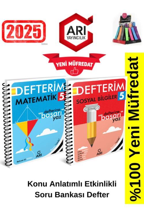 Arı Yayınları 2025 5.Sınıf Matematik-Sosyal Konu Anlatımlı Etkinlik Defter+Kalemlik