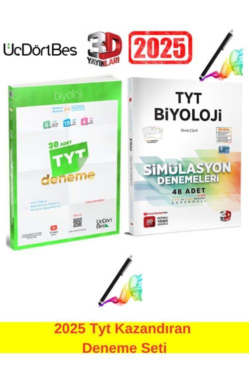 2025 Tyt Biyoloji 30 Adet Deneme-3D 2025 Tyt Biyoloji 48 Adet Deneme Seti (78 Adet)+Kalem