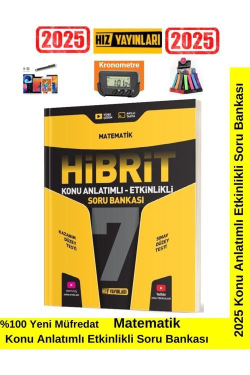 Hız 2025 7.Sınıf Hibrit Matematik Konu Anlatımlı Etkinlikli SoruBankası Kronometre+Kalem+Kalemlik