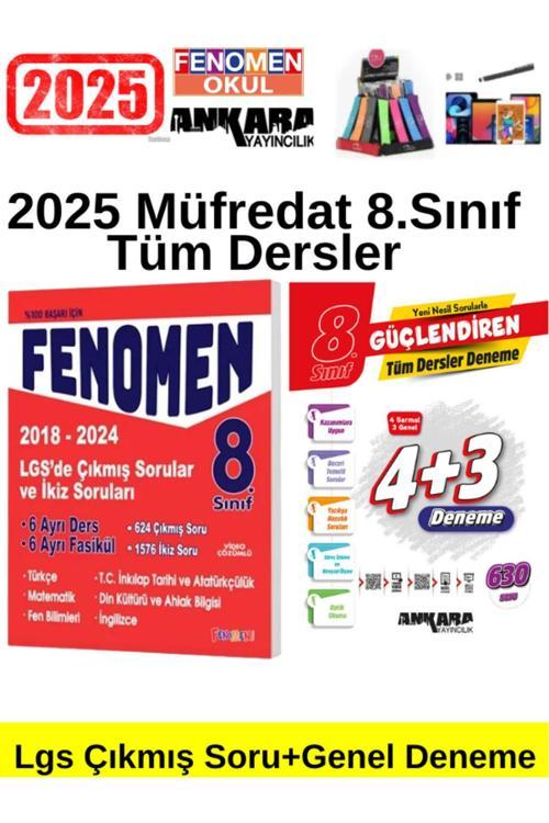 2025 Lgs 8.Sınıf Çıkmışveİkiz Soruları Set+Ankara Yayın Tüm Dersler 4+3 Deneme Seti+Kalem+Kalemlik