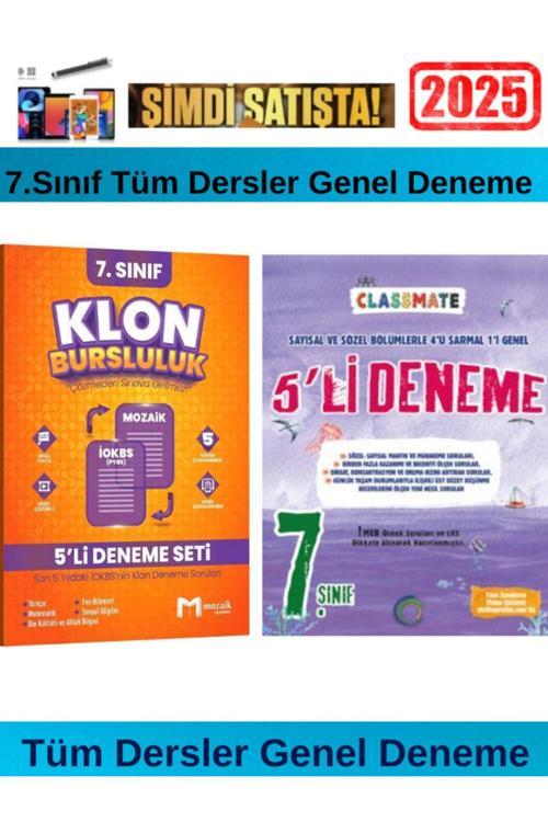 Mozaik 7.sınıf Klon Tüm Dersler İokbs Genel 5 Deneme+Okyanus Classmate 7.Sınıf 5li Deneme