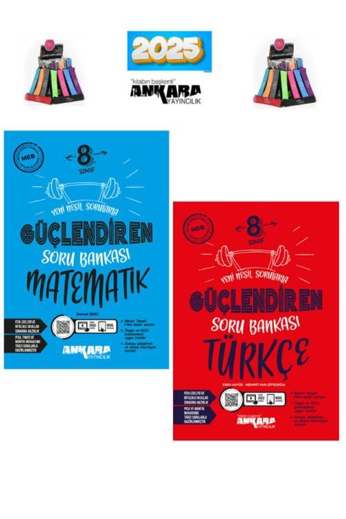Güncel 8.Sınıf Lgs Hazırlık Güçlendiren Türkçe-Matematik Soru Bankası Seti(2Kitap)+Kalemlik