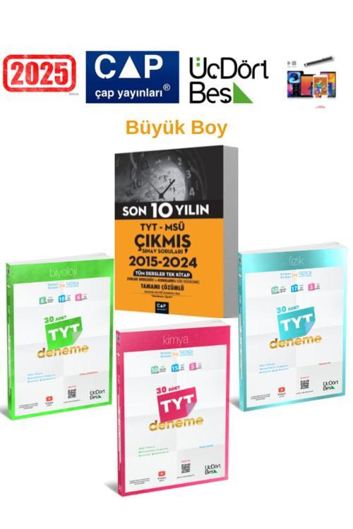 Çap Tyt-Msü Son 10 Yıl Çıkmış Sorular+345 Tyt Fizik-Kimya-Biyoloji Deneme Seti+Android Kalem