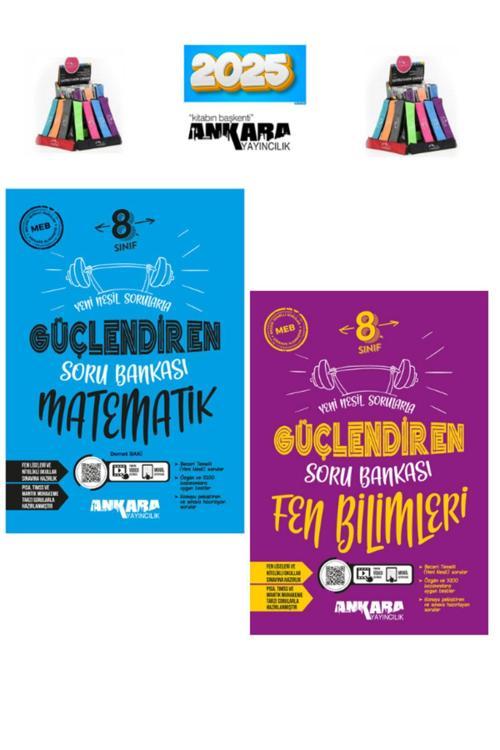 Güncel 8.Sınıf Lgs Hazırlık Güçlendiren Matematik-Fen Soru Bankası Seti(2Kitap)+Kalemlik