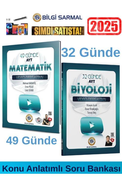 2025 49 Günde Ayt Matematik+32 Günde Ayt Biyoloji Video Ders Kitabı+Android Kalem