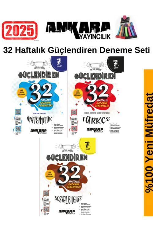 Ankara 7.Sınıf Güçlendiren Matematik-Türkçe-Sosyal 32 Hafta Deneme Seti+Kalemlik