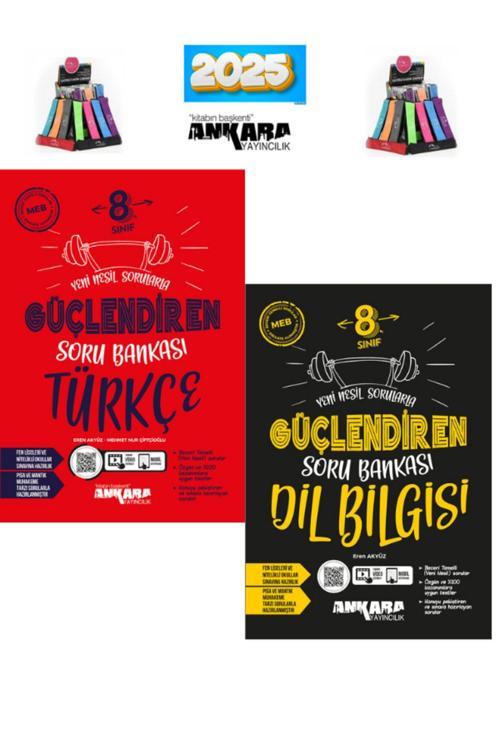 Ankara Yayıncılık Güncel 8.Sınıf Lgs Hazırlık Güçlendiren Türkçe-Dilbilgisi Soru Bankası Seti(2Kitap)+Kalemlik