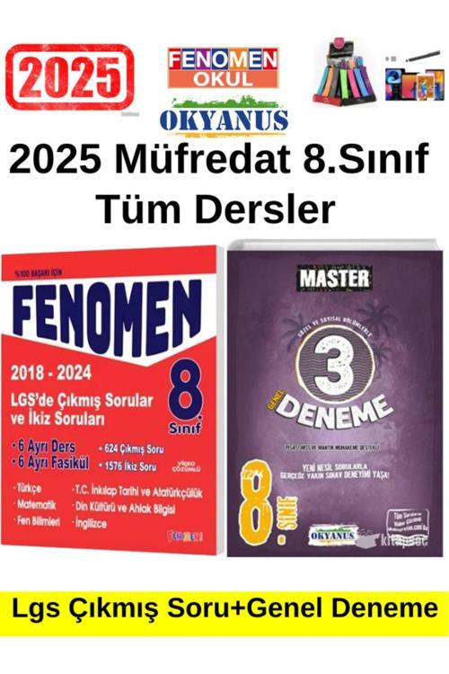 2025 Lgs 8.Sınıf Çıkmışveİkiz Soruları Set+Okyanus Master  Paket 3 Deneme Seti+Kalem+Kalemlik