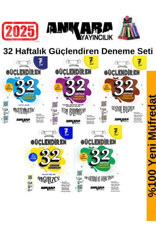 Ankara 7.Sınıf Güçlendiren(M-F-S-İ-D)5 Kitap 32 Hafta Deneme Seti+Kalemlik