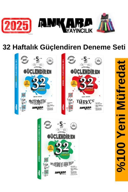 Ankara 5.Sınıf Güçlendiren Matematik-Türkçe-Din 32 Haftalık Deneme Seti+Kalemlik