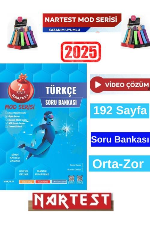 Nartest Yayınları Mod Serisi 2025 7.Sınıf Türkçe  Video Çözümlü Soru Bankası+Kalemlik