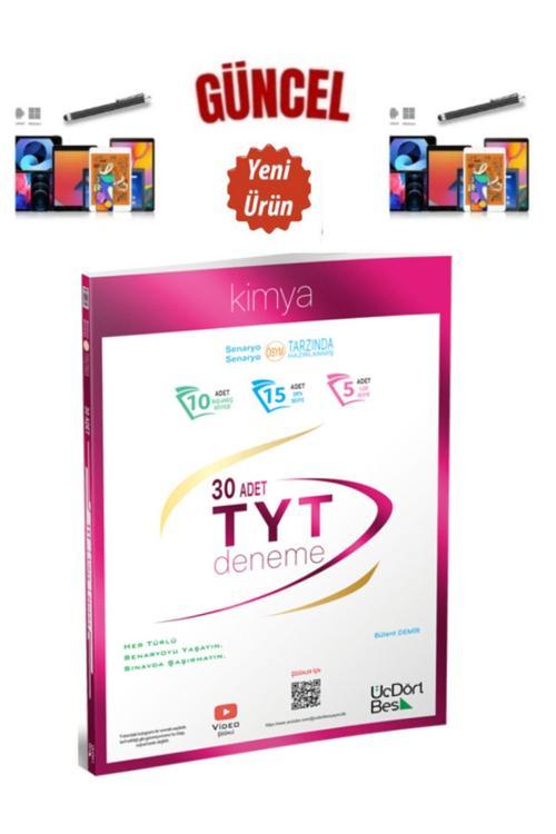 345-Ösym Tarzında TYT Kimya 30 deneme Video Çözümlü Deneme GÜNCEL+Kalemlik+Kalem