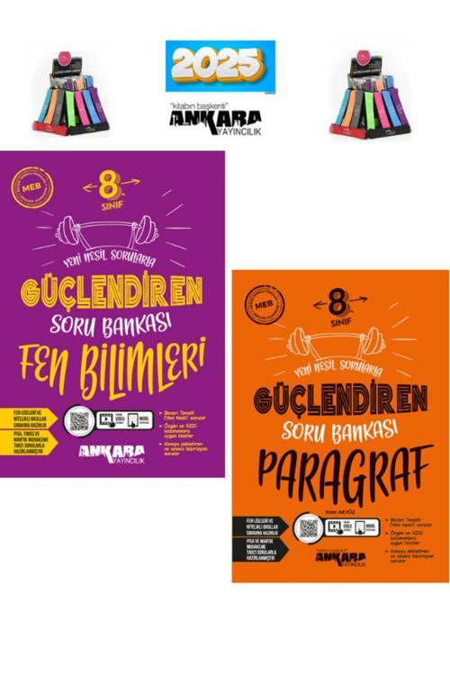 Güncel 8.Sınıf Lgs Hazırlık Güçlendiren Paragraf-Fen Soru Bankası Seti(2Kitap)+Kalemlik