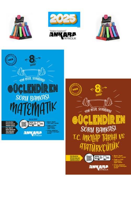 Güncel 8.Sınıf Lgs Hazırlık Güçlendiren Ink.Tarihi-Matematik  Soru Bankası Seti(2Kitap)+Kalemlik