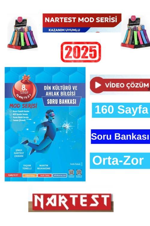 Nartest Yayınları Mod Serisi 2025 8.Sınıf Din Kültürü   Video Çözümlü Soru Bankası+Kalemlik