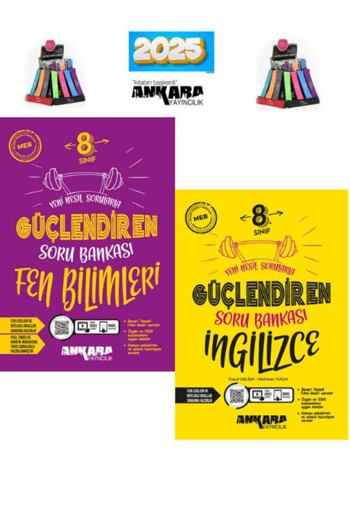 Güncel 8.Sınıf Lgs Hazırlık Güçlendiren Fen-İngilizce Soru Bankası Seti(2Kitap)+Kalemlik